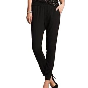 Banana Republic Black Drapey Jogger Pants Womens 10 Elastic Waist Office Casual